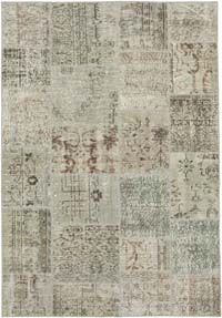 Patchwork Hand-Knotted Turkish Rug - 5' 6" x 7' 11" (66" x 95")