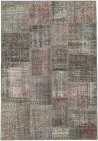 Patchwork Hand-Knotted Turkish Rug - 5' 7" x 7' 10" (67" x 94")