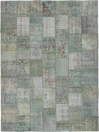 Patchwork Hand-Knotted Turkish Rug - 9' 10" x 13' 1" (118 in. x 157 in.)