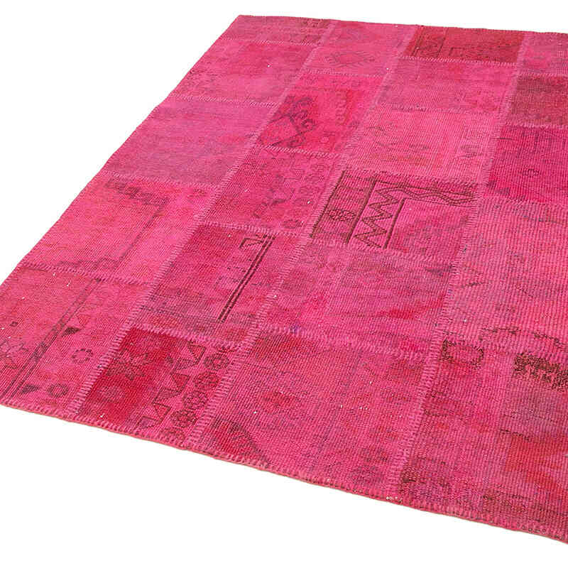 Patchwork Hand-Knotted Turkish Rug - 4' 11" x 6' 8" (59" x 80") - K0064262