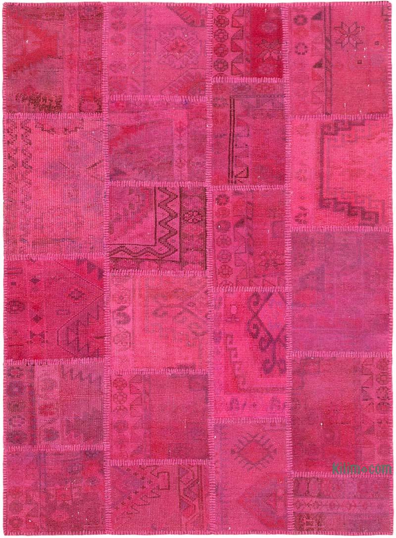 Patchwork Hand-Knotted Turkish Rug - 4' 11" x 6' 8" (59" x 80") - K0064262
