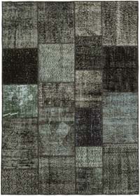 Patchwork Hand-Knotted Turkish Rug - 4' 9" x 6' 8" (57" x 80")