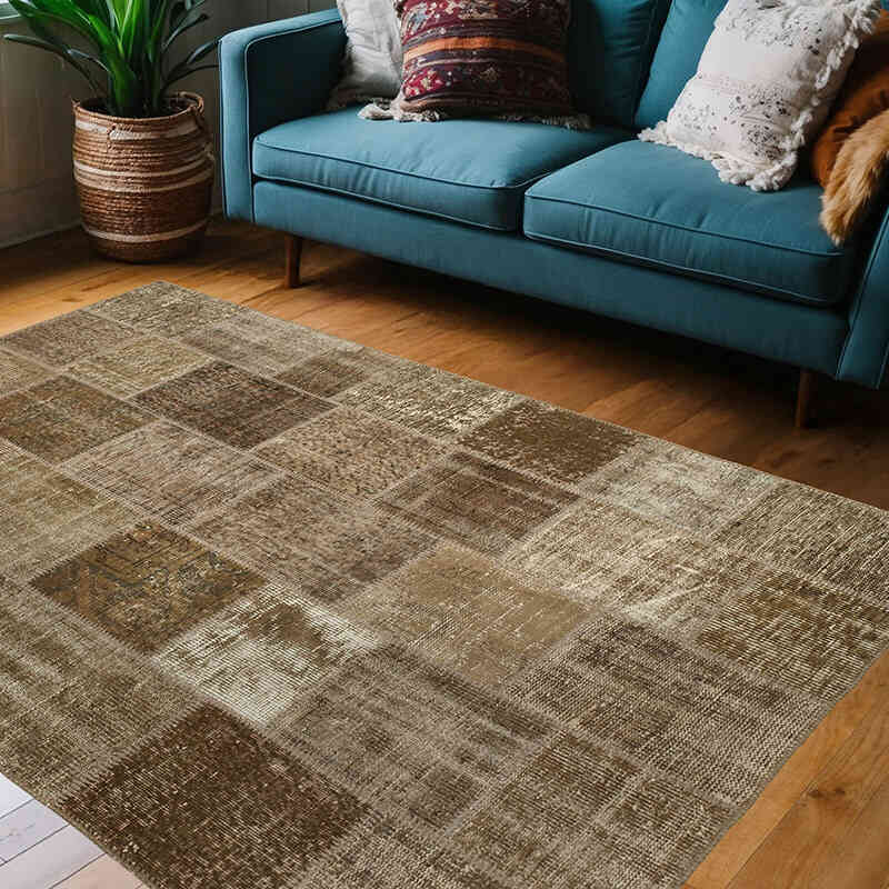 Patchwork El Dokuma Halı - 143 cm x 207 cm - K0064269