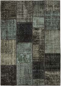 Patchwork Hand-Knotted Turkish Rug - 4' 9" x 6' 7" (57" x 79")