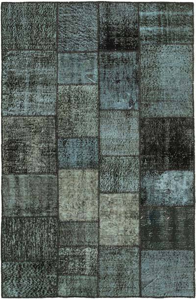 Patchwork Hand-Knotted Turkish Rug - 4' 5" x 6' 8" (53 in. x 80 in.)