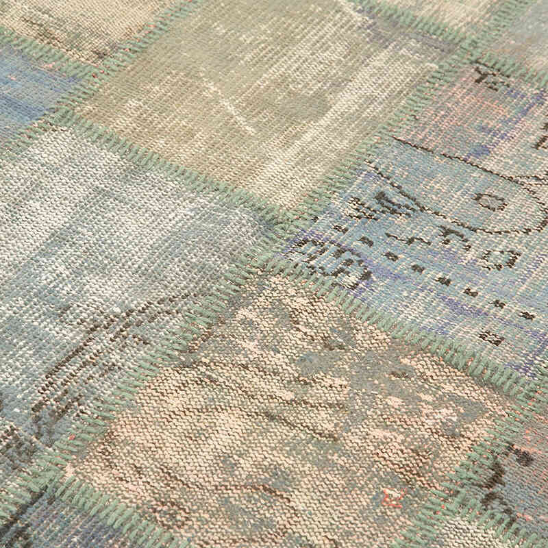 Patchwork Hand-Knotted Turkish Rug - 4' 7" x 6' 8" (55" x 80") - K0064282