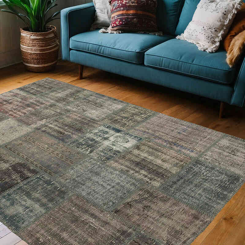 Patchwork El Dokuma Halı - 150 cm x 210 cm - K0064283