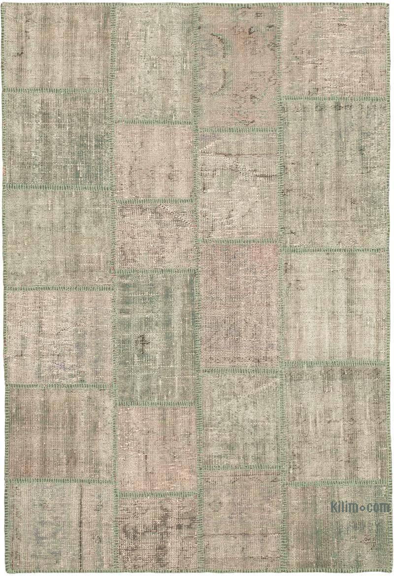 Patchwork Hand-Knotted Turkish Rug - 4' 7" x 6' 9" (55" x 81") - K0064287