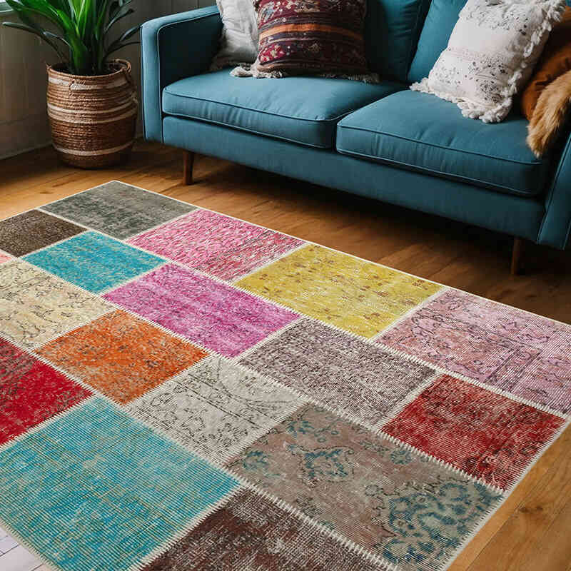 Alfombra Turca de Retazos - 146 cm x 205 cm - K0064295