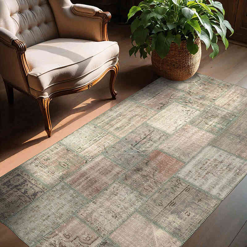 Patchwork El Dokuma Halı - 138 cm x 204 cm - K0064296