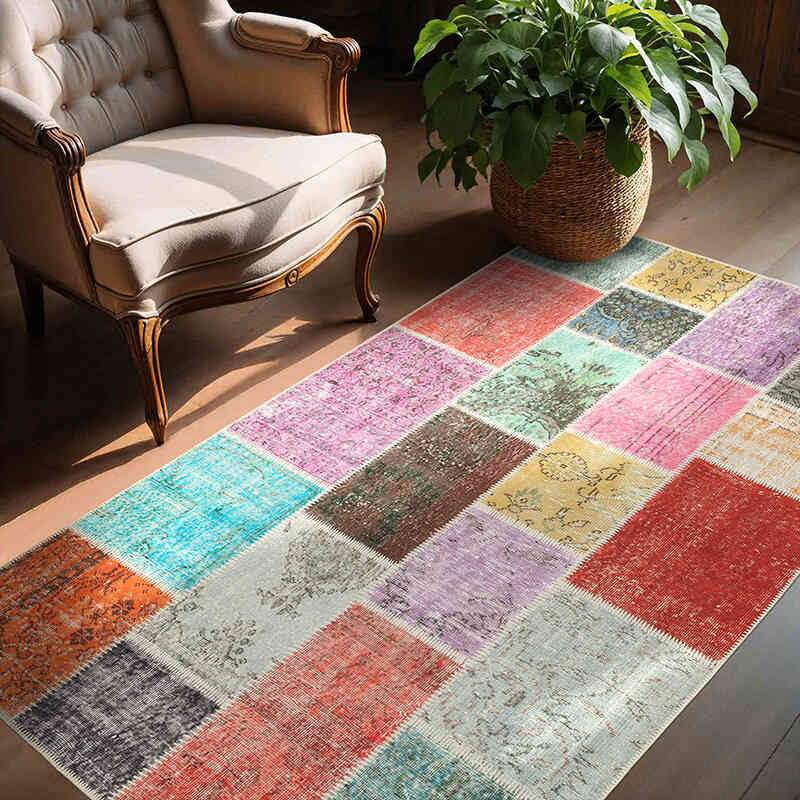 Alfombra Turca de Retazos - 145 cm x 204 cm - K0064299