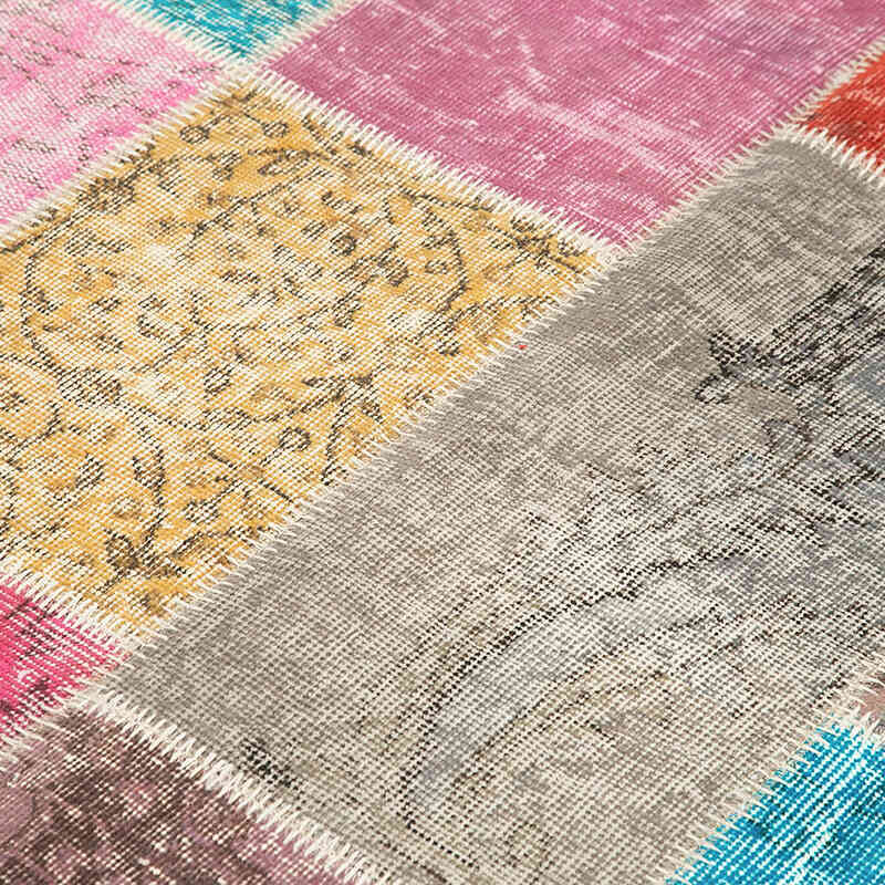 Patchwork Hand-Knotted Turkish Rug - 4' 8" x 6' 8" (56" x 80") - K0064301