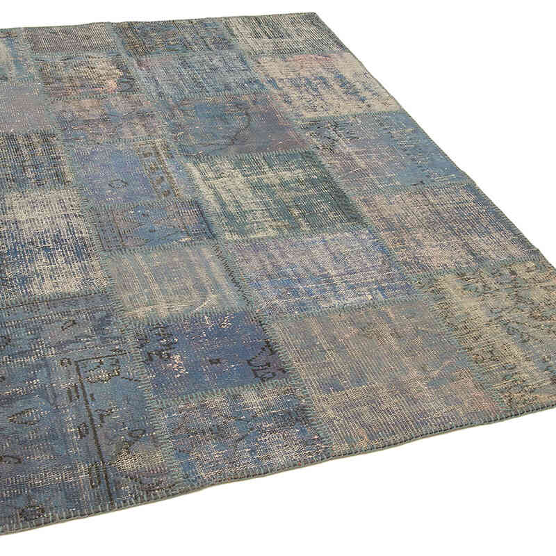 Patchwork Hand-Knotted Turkish Rug - 4' 11" x 6' 8" (59" x 80") - K0064303