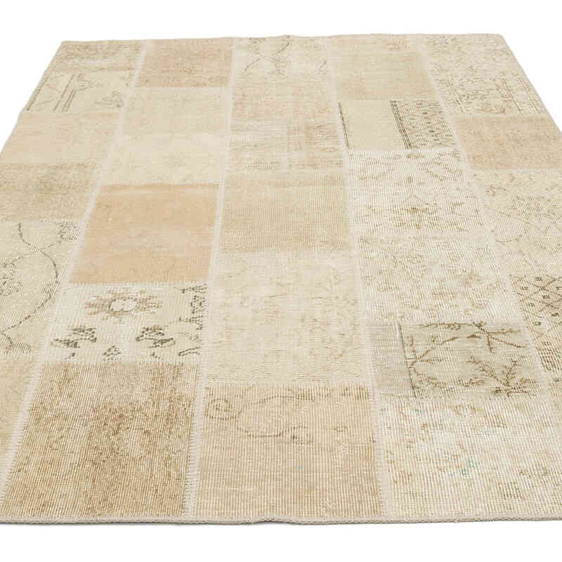 Patchwork Hand-Knotted Turkish Rug - 4' 9" x 6' 7" (57" x 79") - K0064304