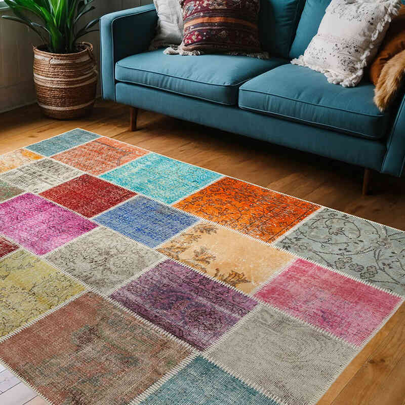 Alfombra Turca de Retazos - 143 cm x 206 cm - K0064308