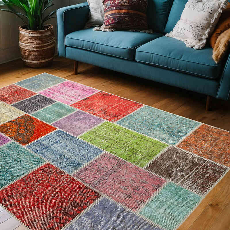 Alfombra Turca de Retazos - 146 cm x 205 cm - K0064309