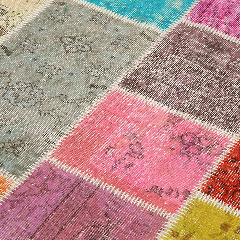 Patchwork Hand-Knotted Turkish Rug - 4' 9" x 6' 9" (57" x 81") - K0064313