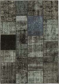 Patchwork Hand-Knotted Turkish Rug - 4' 9" x 6' 8" (57" x 80")