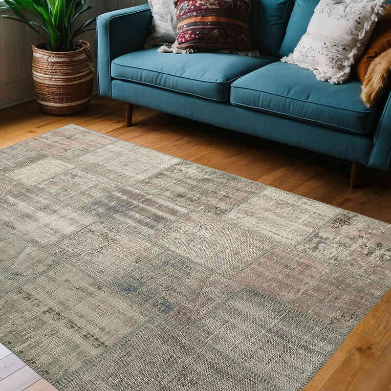 Patchwork El Dokuma Halı - 141 cm x 204 cm - K0064335
