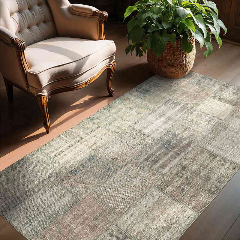 Patchwork El Dokuma Halı - 141 cm x 204 cm - K0064335