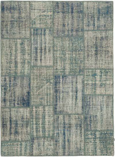 Patchwork Hand-Knotted Turkish Rug - 4' 10" x 6' 8" (58 in. x 80 in.)