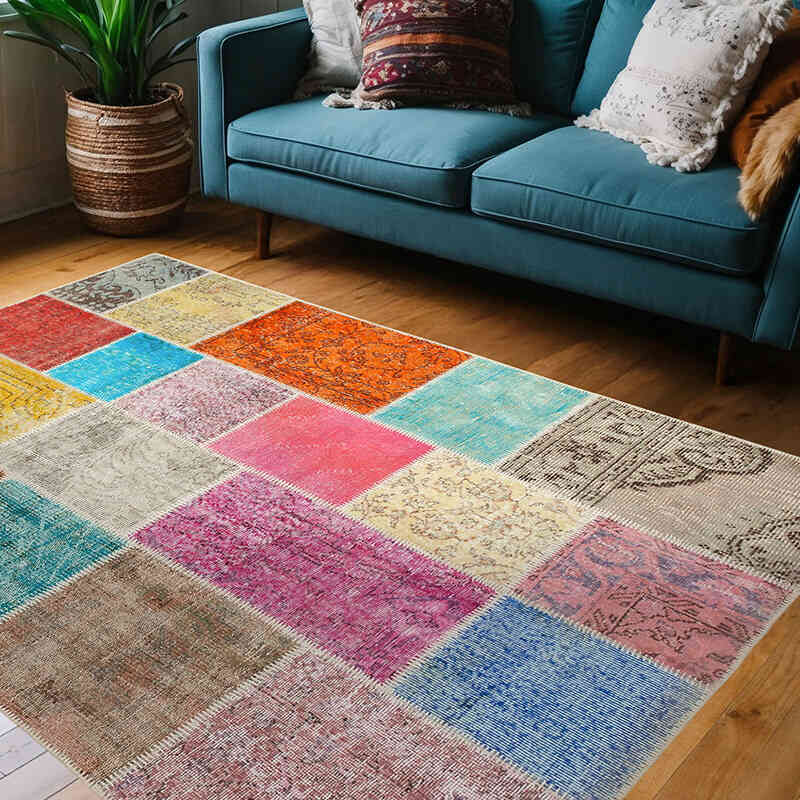 Alfombra Turca de Retazos - 145 cm x 208 cm - K0064342