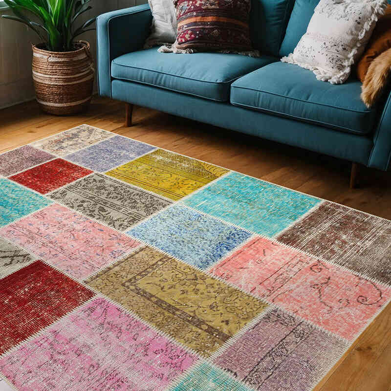 Alfombra Turca de Retazos - 146 cm x 201 cm - K0064343