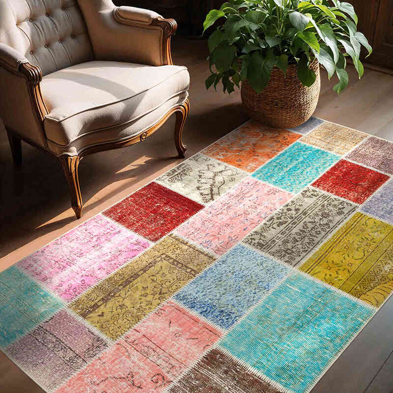Alfombra Turca de Retazos - 146 cm x 201 cm - K0064343