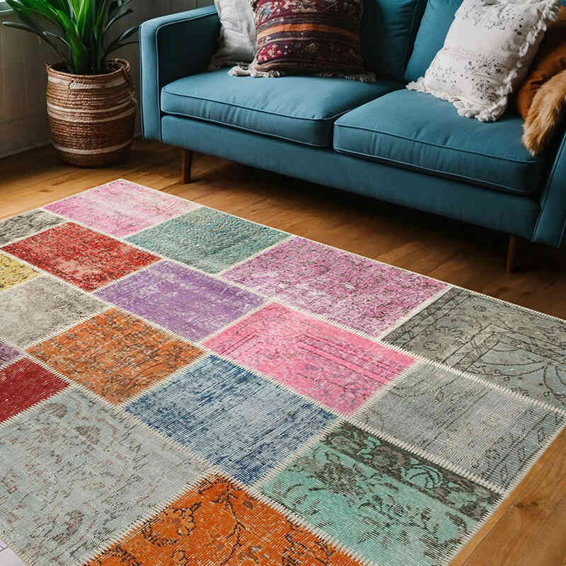 Alfombra Turca de Retazos - 146 cm x 201 cm - K0064346