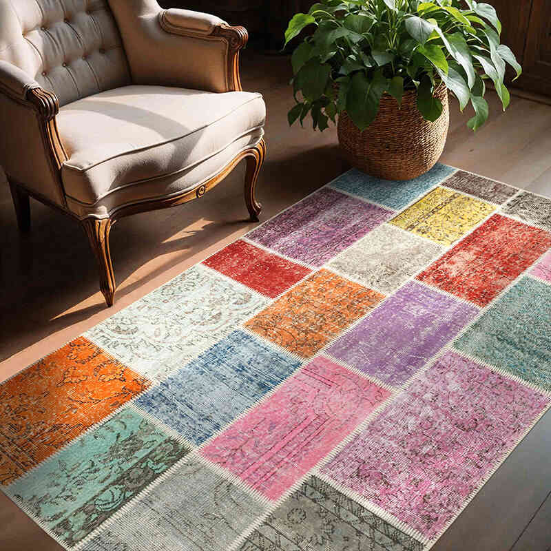 Alfombra Turca de Retazos - 146 cm x 201 cm - K0064346