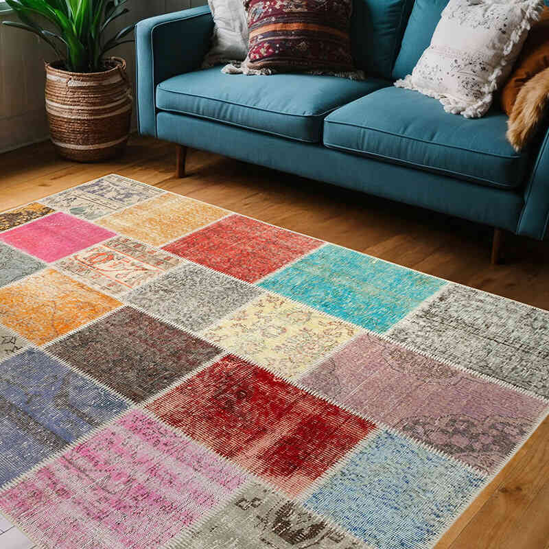 Alfombra Turca de Retazos - 146 cm x 203 cm - K0064347