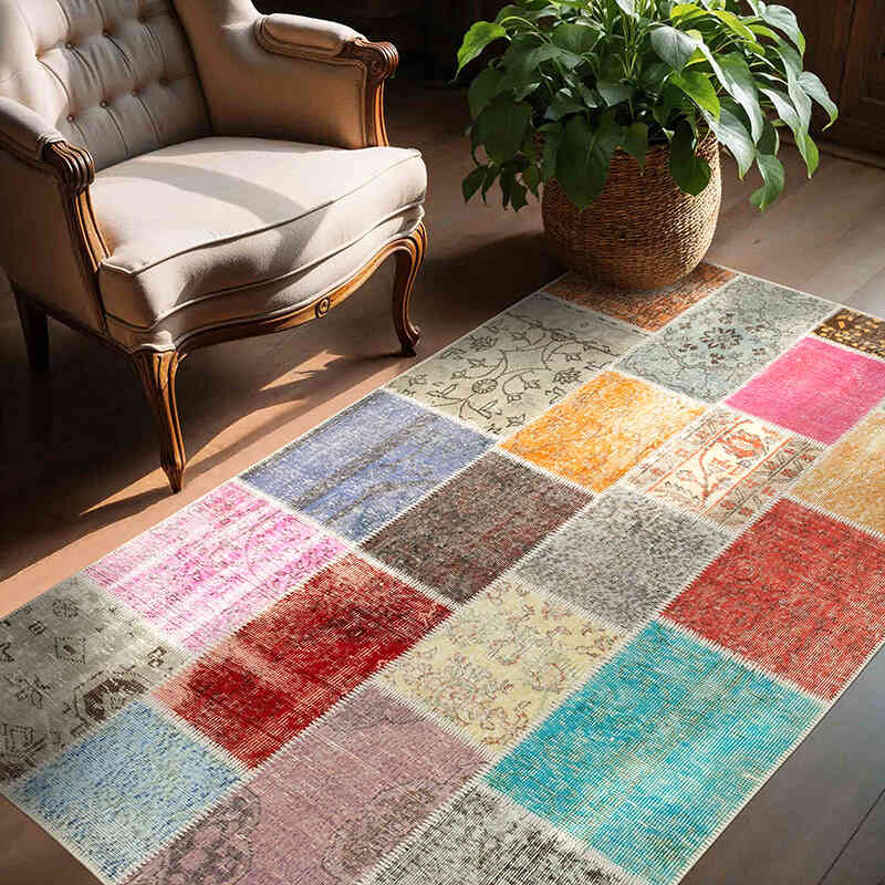 Alfombra Turca de Retazos - 146 cm x 203 cm - K0064347