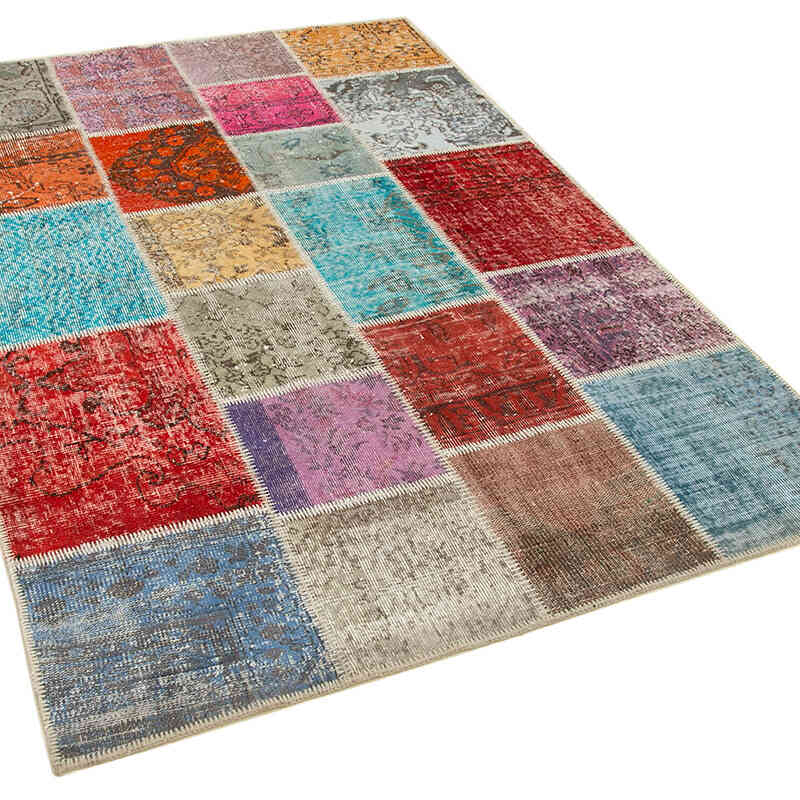 Patchwork El Dokuma Halı - 142 cm x 206 cm - K0064352