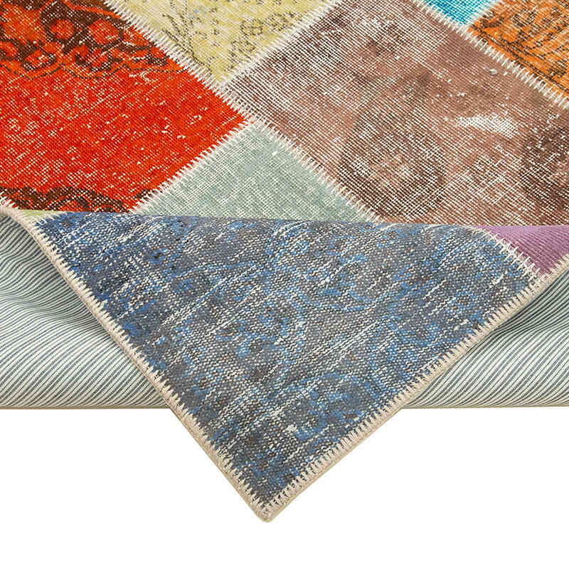 Patchwork Hand-Knotted Turkish Rug - 4' 9" x 6' 8" (57" x 80") - K0064357