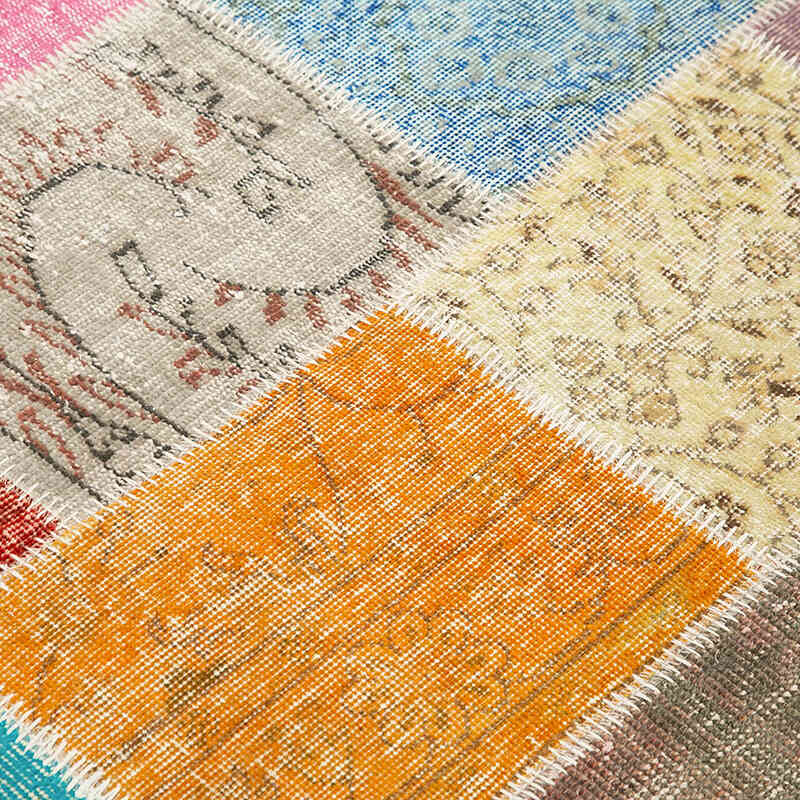 Patchwork Hand-Knotted Turkish Rug - 4' 9" x 6' 7" (57" x 79") - K0064360
