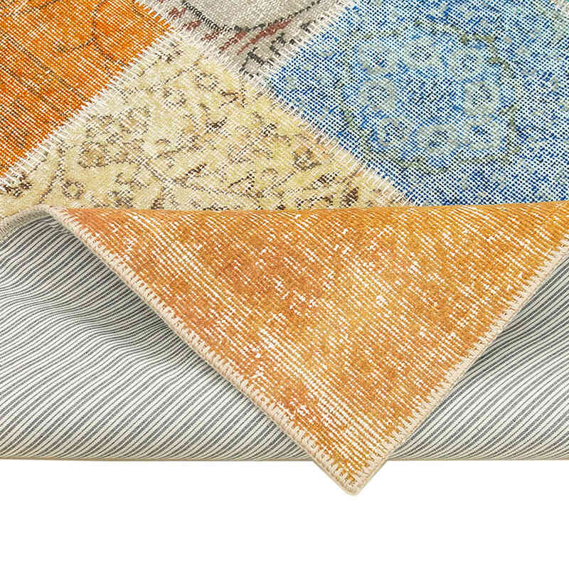 Patchwork Hand-Knotted Turkish Rug - 4' 9" x 6' 7" (57" x 79") - K0064360