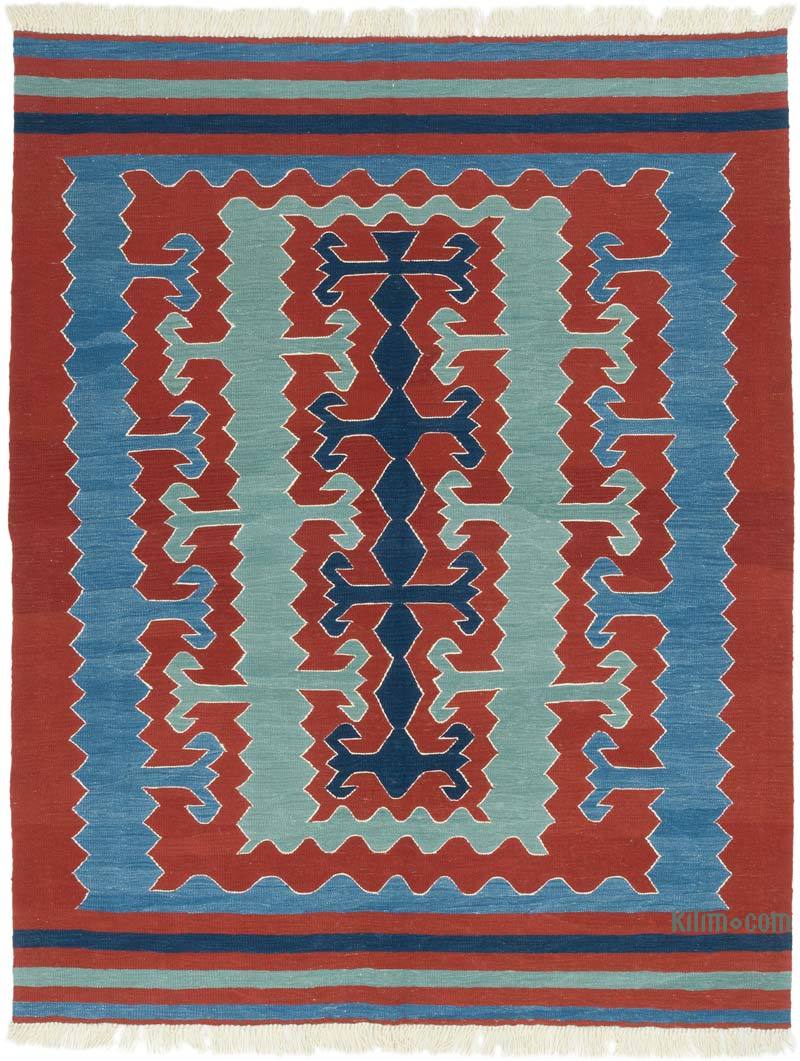 New Handwoven Turkish Kilim Rug - 6' 3" x 7' 10" (75" x 94") - K0064405