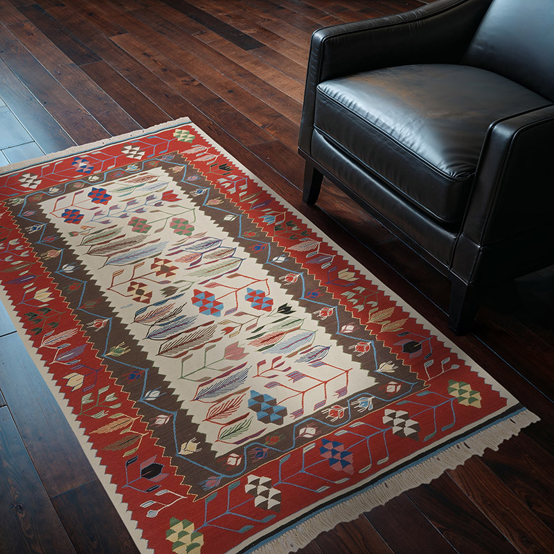 New Handwoven Turkish Kilim Rug - 3' 11" x 5' 8" (47" x 68") - K0064406