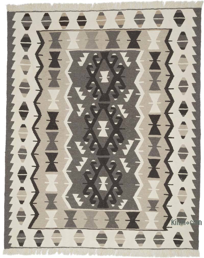 New Handwoven Turkish Kilim Rug - 6'  x 7' 5" (72" x 89") - K0064412