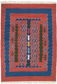 New Handwoven Turkish Kilim Rug - 5' 8" x 7' 10" (68" x 94")