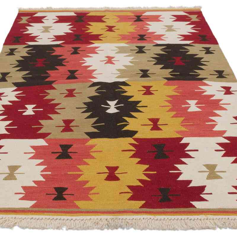New Handwoven Turkish Kilim Rug - 3' 11" x 6' 2" (47" x 74") - K0064425