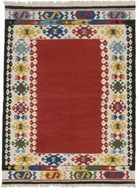 New Handwoven Turkish Kilim Rug - 6'  x 7' 11" (72" x 95")