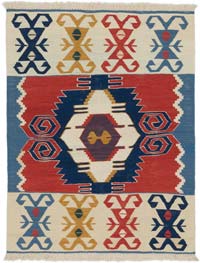 New Handwoven Turkish Kilim Rug - 3' 1" x 4'  (37" x 48")
