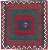 New Handwoven Turkish Kilim Rug - 4' 1" x 4' 4" (49" x 52")