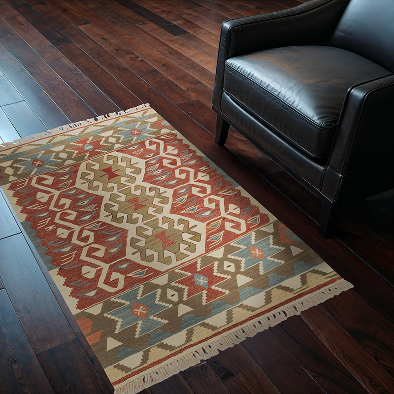New Handwoven Turkish Kilim Rug - 3'  x 4' 5" (36" x 53") - K0064448