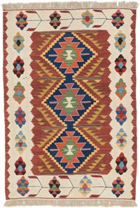 New Handwoven Turkish Kilim Rug - 3' 1" x 4' 6" (37" x 54")
