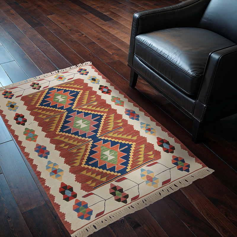 New Handwoven Turkish Kilim Rug - 3' 1" x 4' 6" (37" x 54") - K0064450