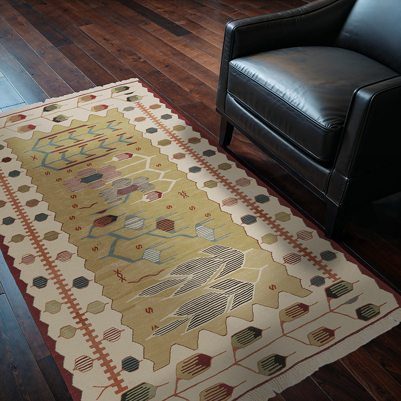 New Handwoven Turkish Kilim Rug - 4'  x 6'  (48" x 72") - K0064452