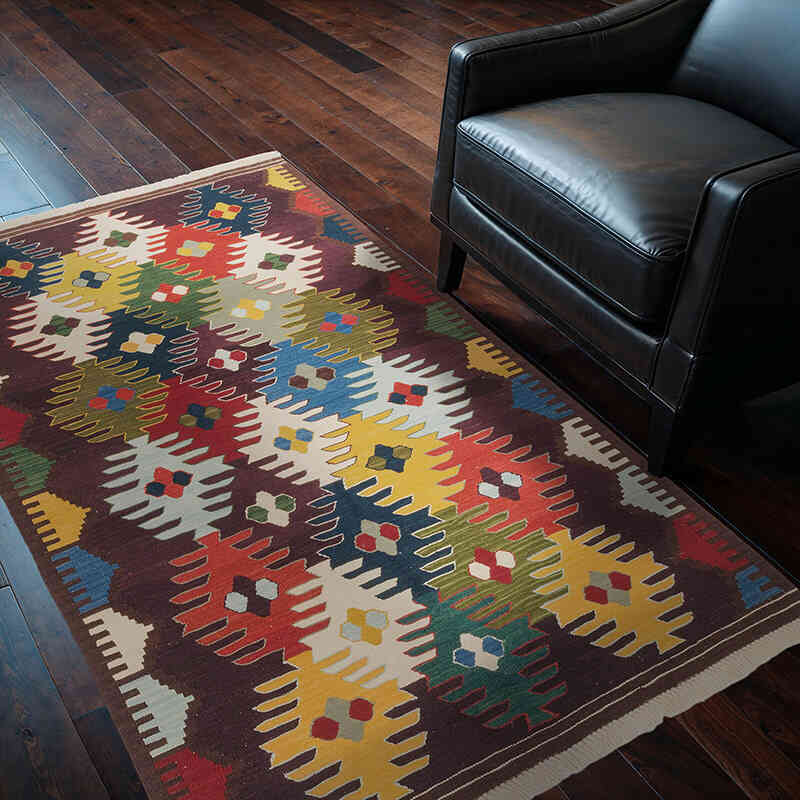 Nueva Alfombra Turca Kilim - 123 cm x 187 cm - K0064457