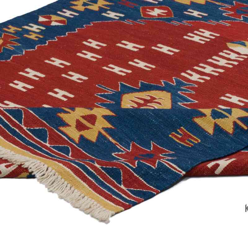 New Handwoven Turkish Kilim Rug - 4' 6" x 5' 7" (54" x 67") - K0064458